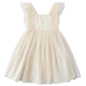 NWT Cream Ivory Tulle Dot Toddler 4T Girl Dress